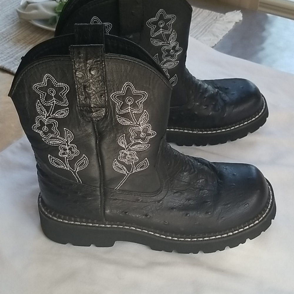 Roper Ostrich leather boots